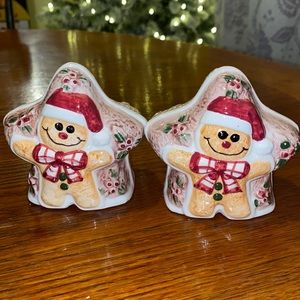 Gingerbread Christmas Salt and Pepper Shaker Set - Vintage